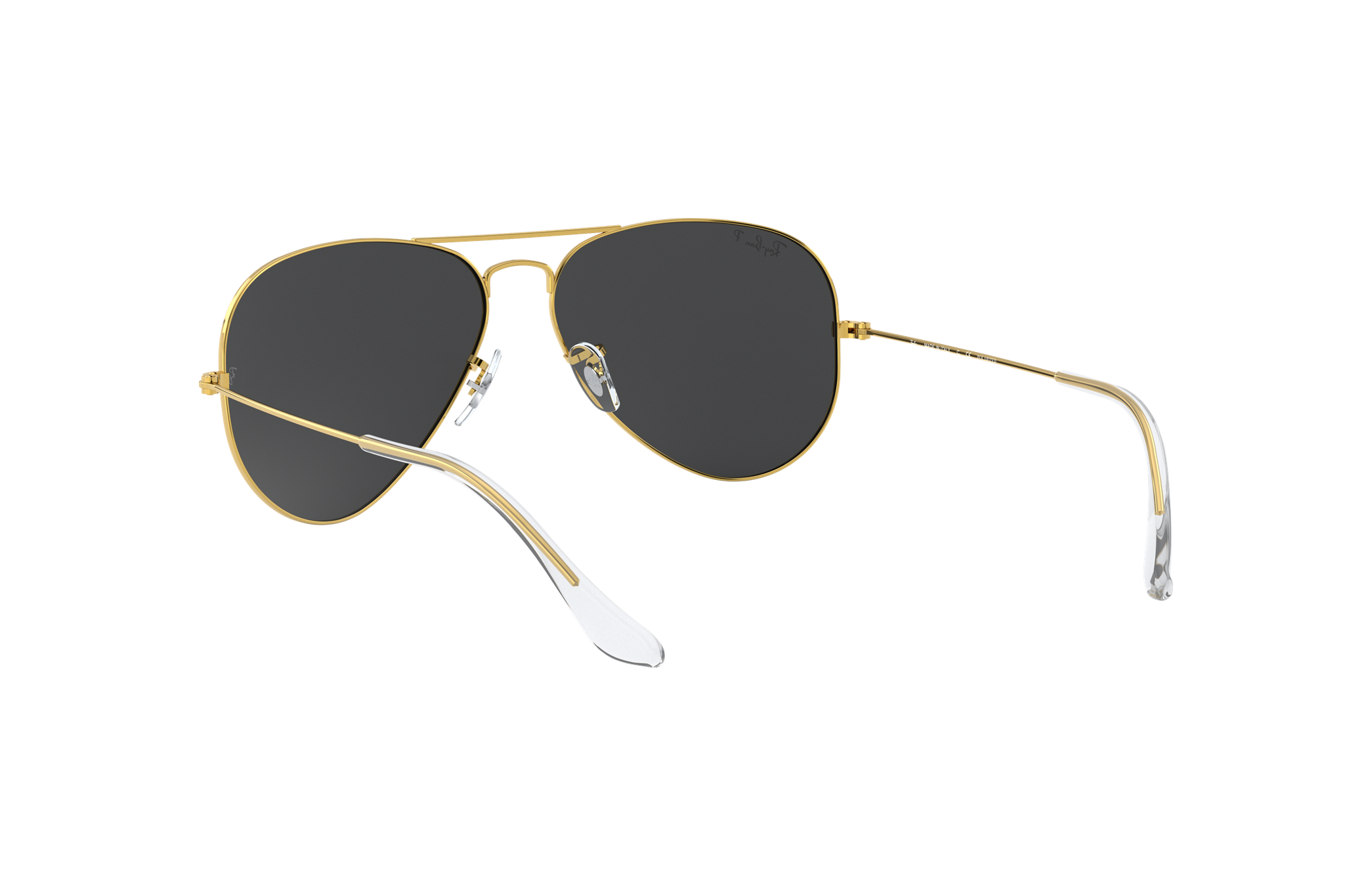 ray ban gold frame black lens