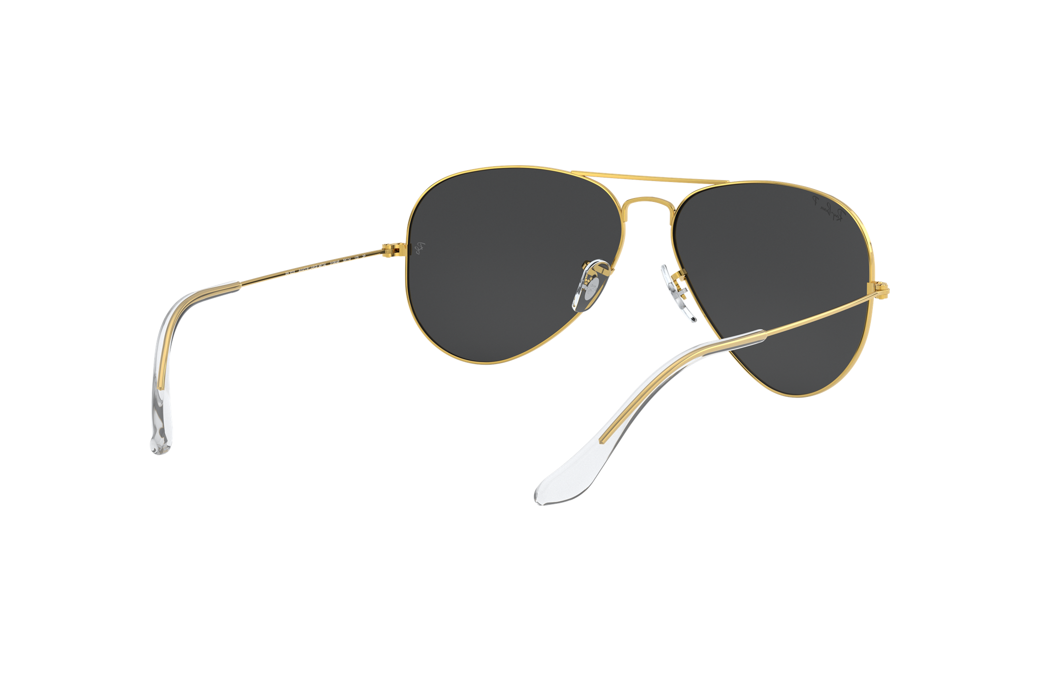 ray ban gold frame black lens