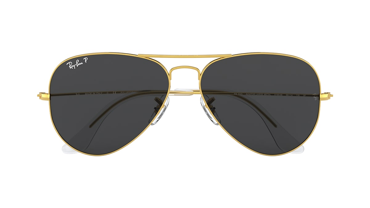 Black aviator shop with golden frame