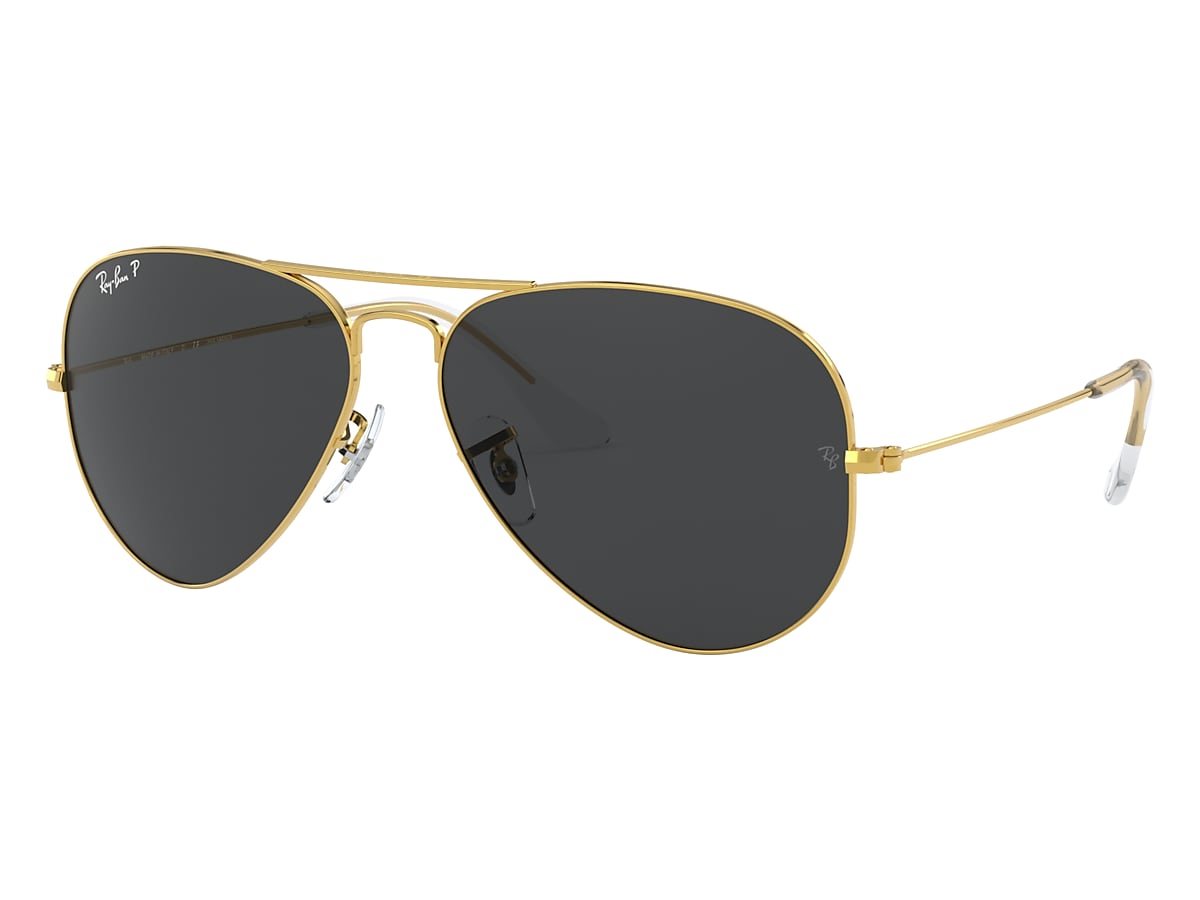 Ray-Ban Sunglasses Aviator Classic Gold Frame Black Lenses