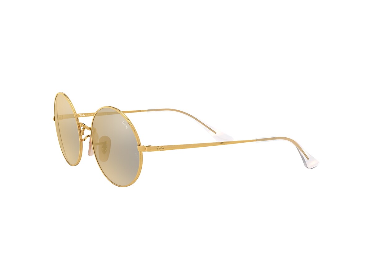 OVAL 1970 MIRROR EVOLVE Sunglasses in Gold and Grey RB1970 Ray