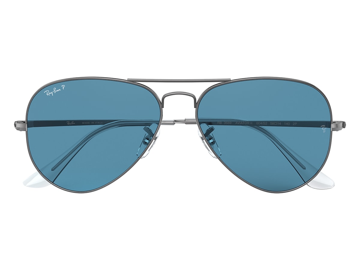AVIATOR METAL II Sunglasses in Gunmetal and Blue - RB3689 | Ray 