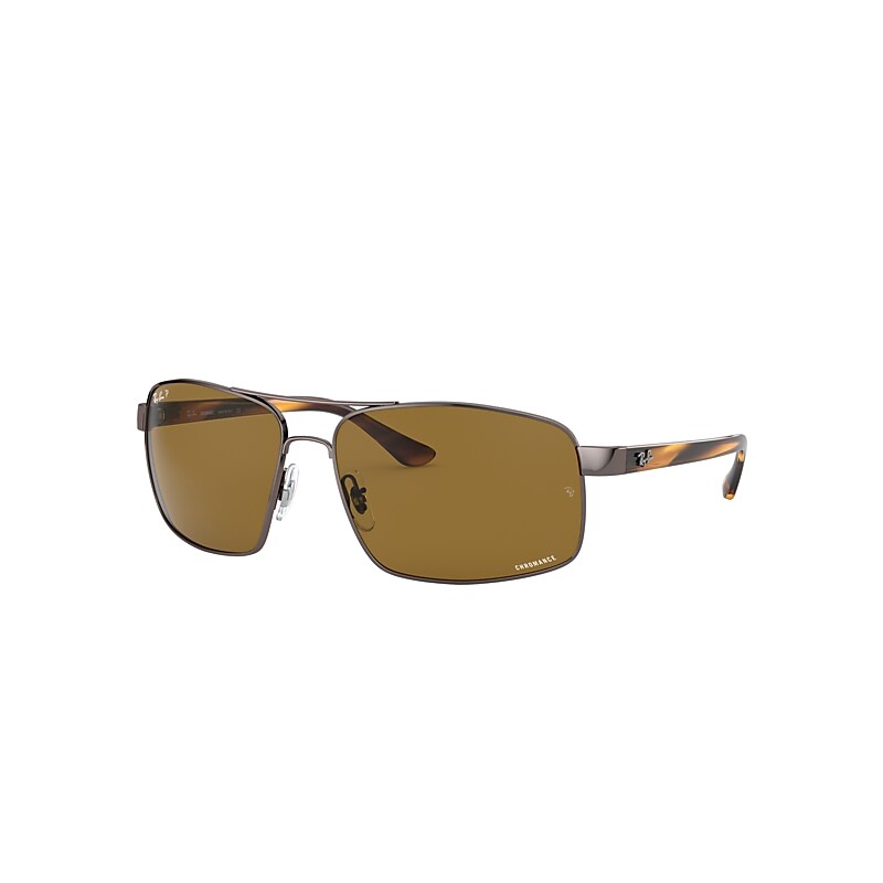 Ray-Ban Rb3604ch Chromance Sunglasses Striped Havana Frame Brown Lenses Polarized 62-15
