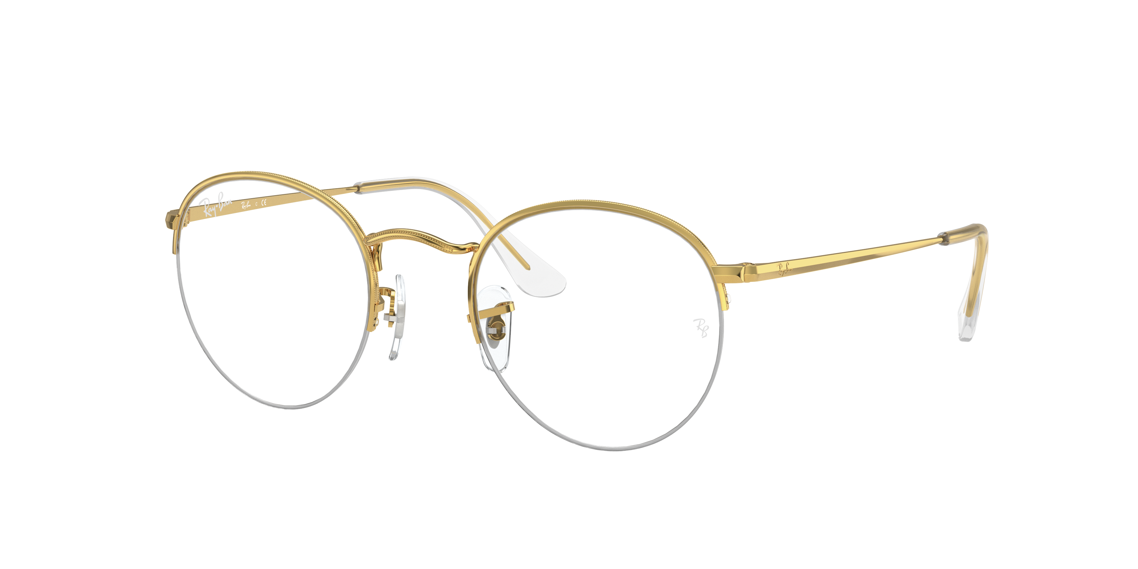 ray ban round gaze gold