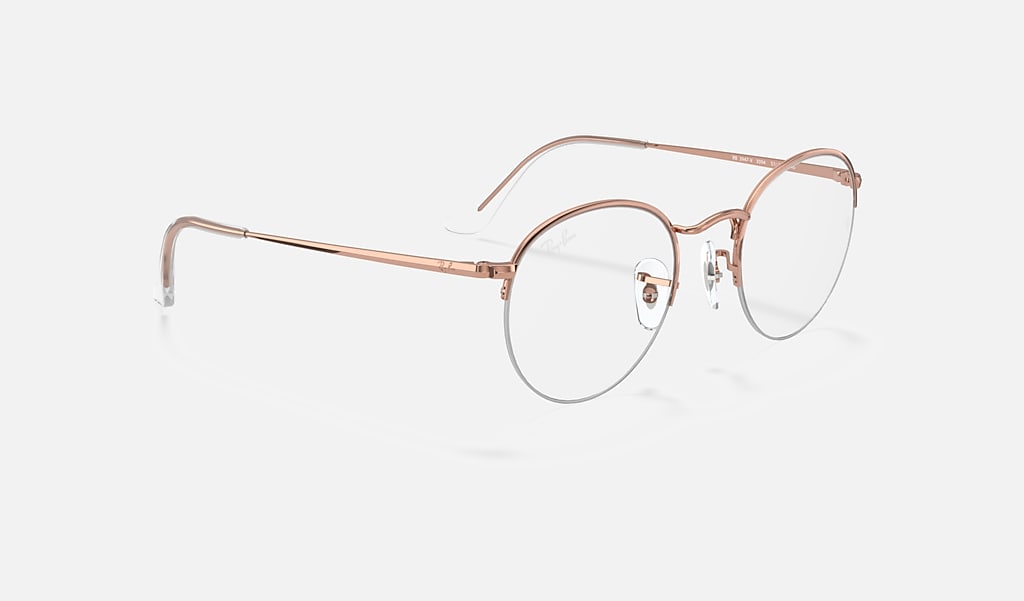 Round Gaze Eyeglasses with Rose Gold Frame | Ray-Ban®