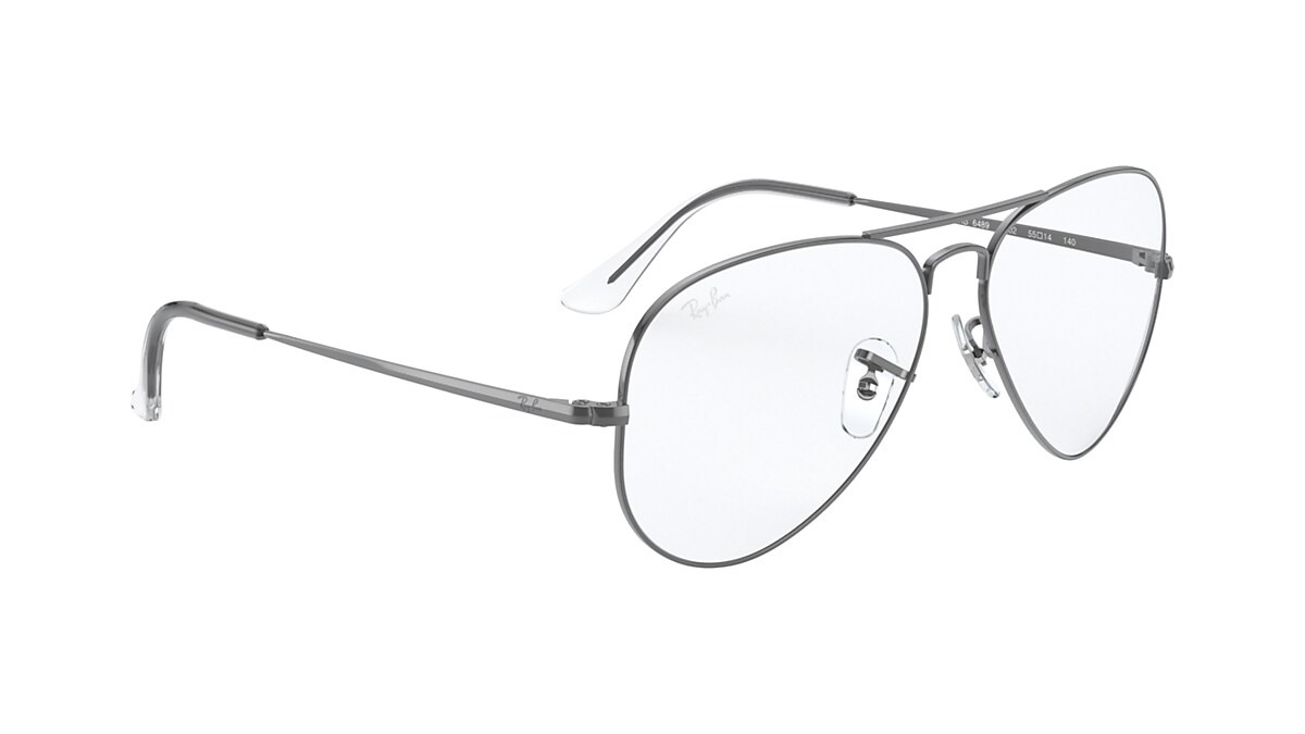 Ray-Ban Eyeglasses Aviator Optics Gunmetal Frame Clear Lenses