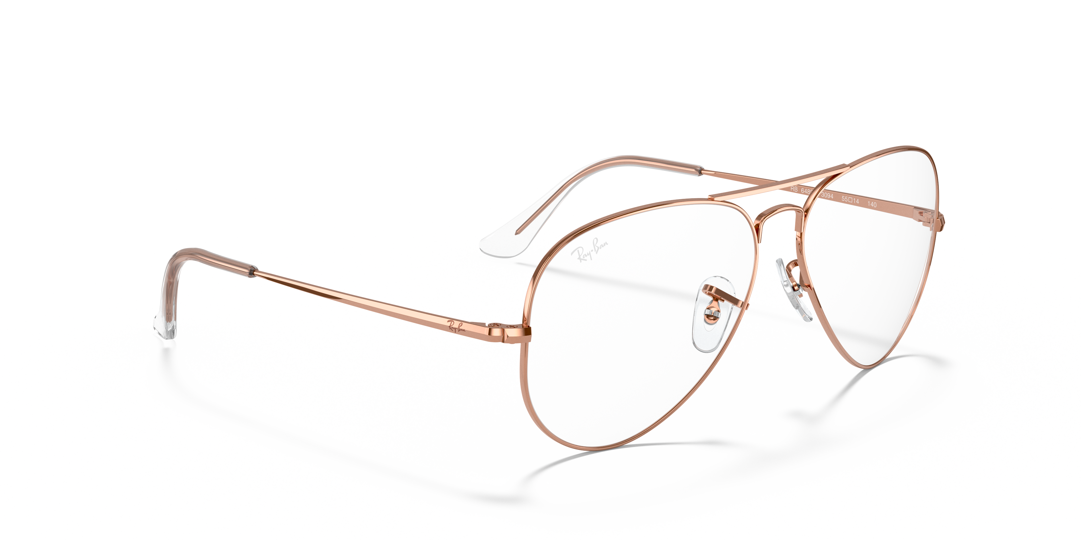 ray ban rose gold frame aviators