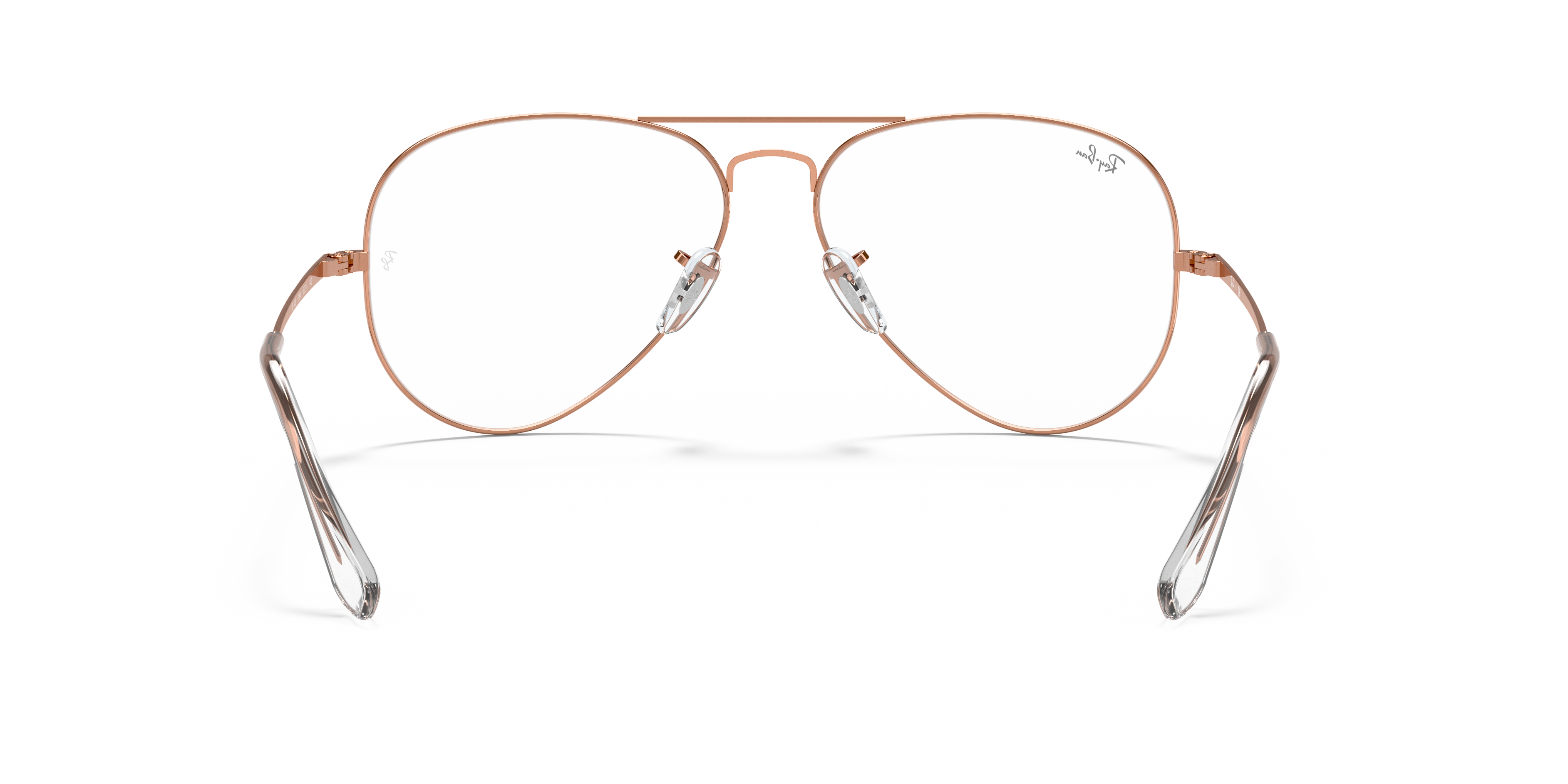 ray ban rose gold frame aviators