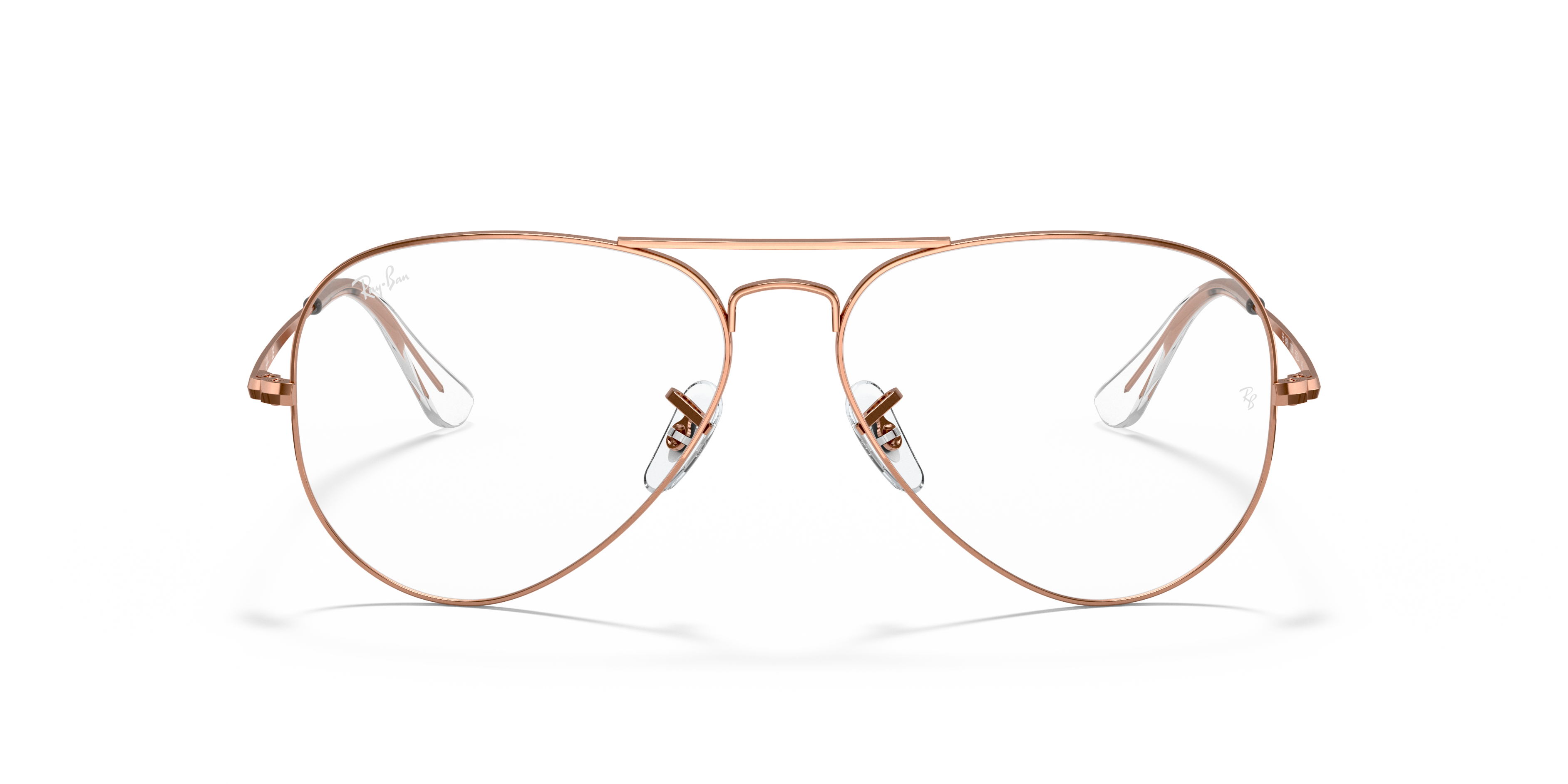 ray ban rose gold frame aviators