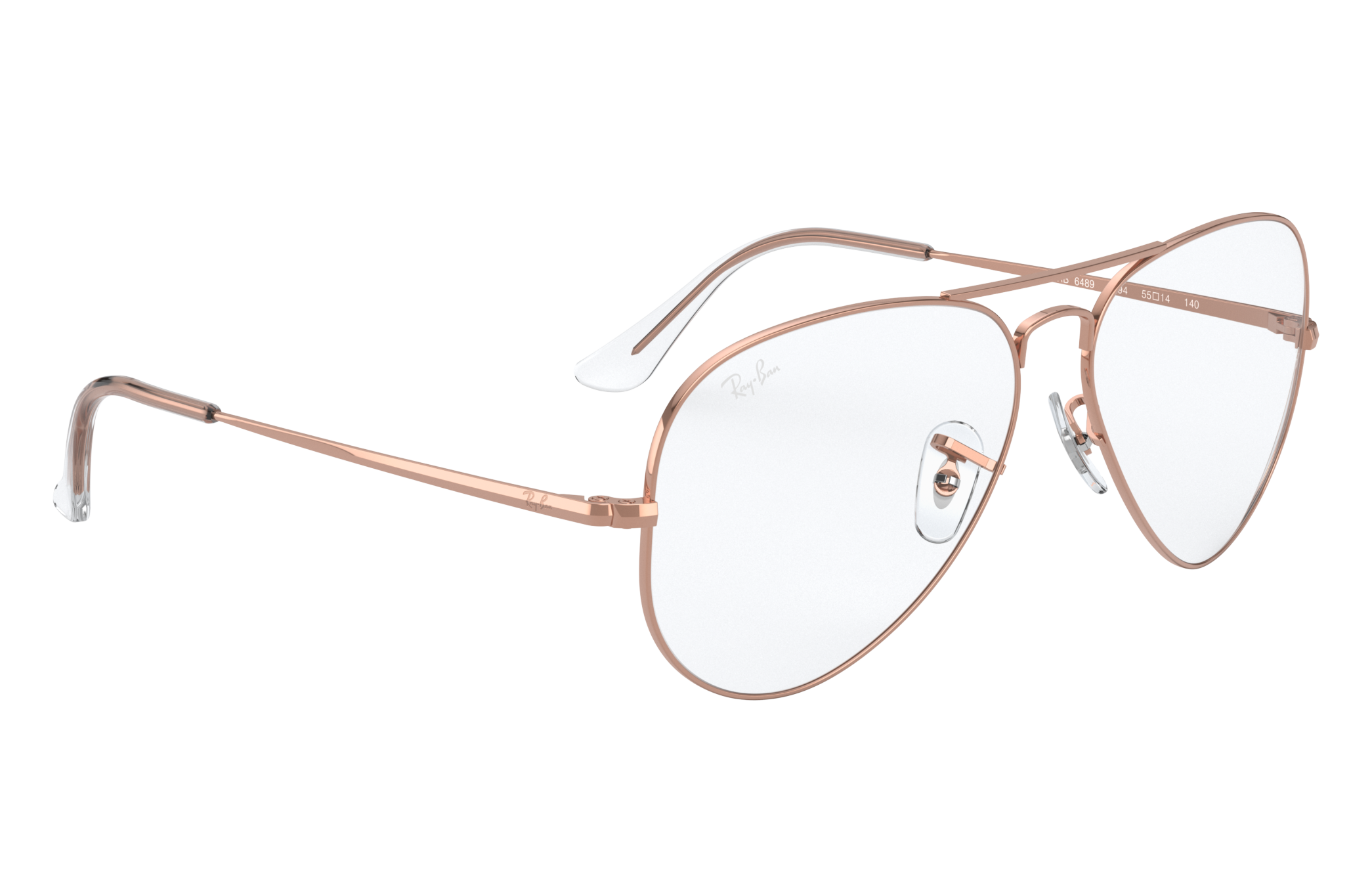 brillen met Aviator Optics montuur Shiny Rose Gold | Ray-Ban®