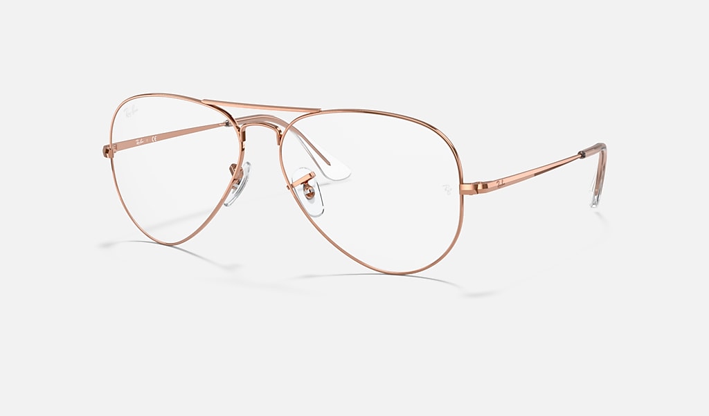 Aviator Optics Eyeglasses with Rose Gold Frame | Ray-Ban®