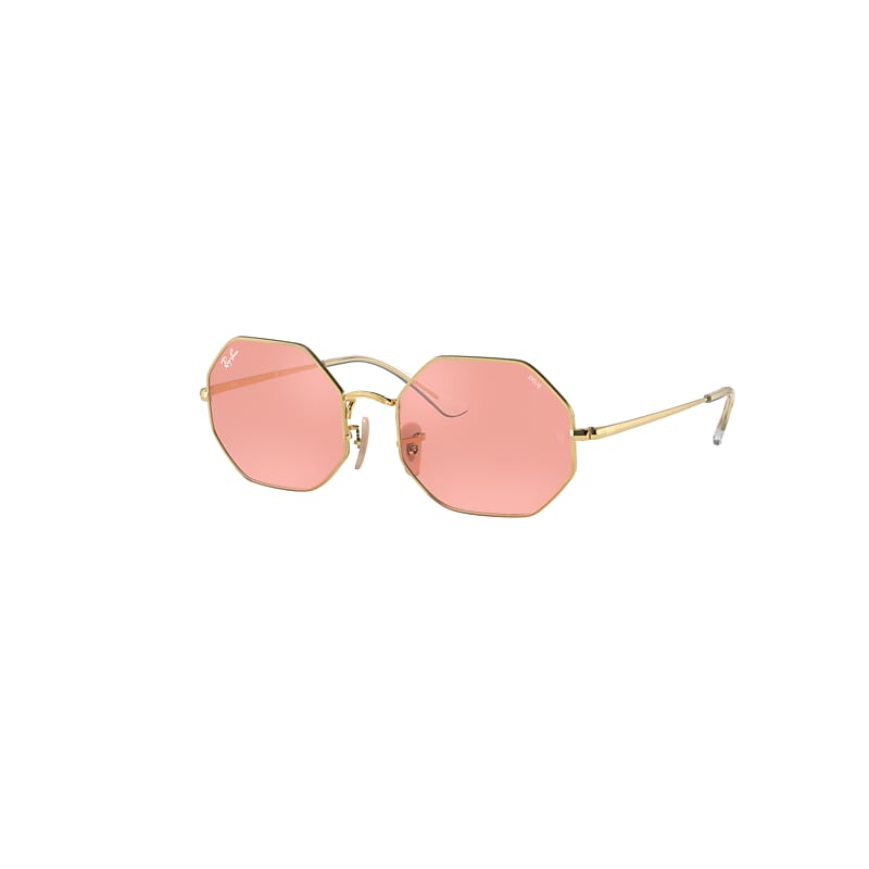 Ray-Ban Octagon 1972 Mirror Evolve Sunglasses Gold Frame Pink Lenses 54-19 product image