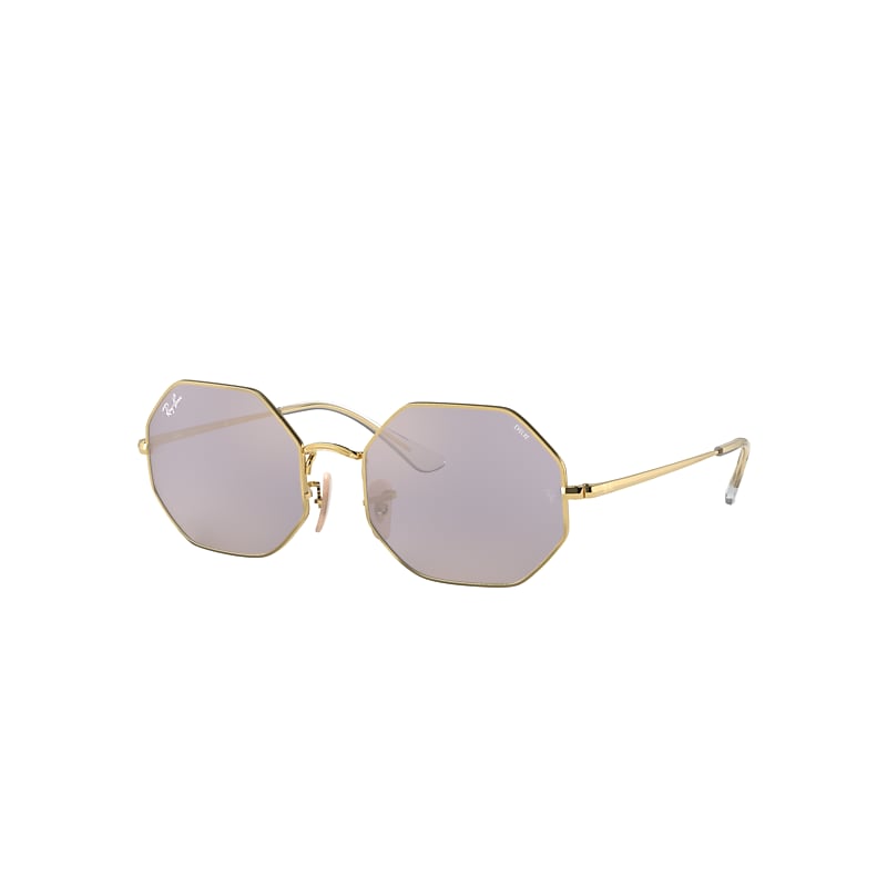 Ray-Ban Octagon 1972 Mirror Evolve Sunglasses Gold Frame Grey Lenses 54-19