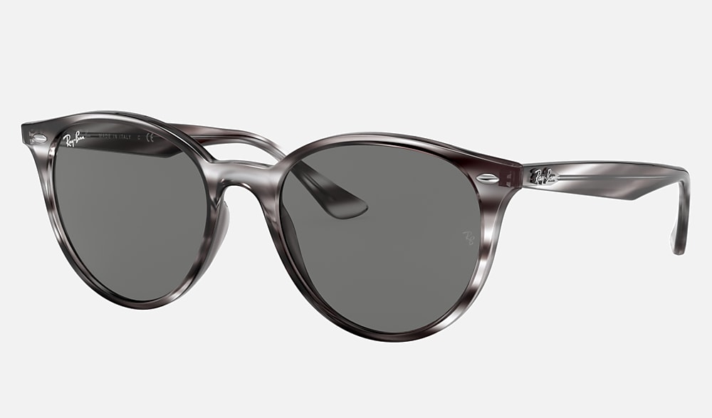 RB4305F Sunglasses in Striped Grey Havana and Dark Grey Classic