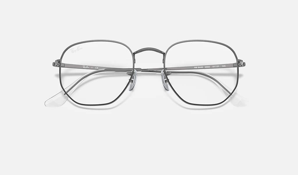 Hexagonal Optics Eyeglasses with Gunmetal Frame | Ray-Ban®