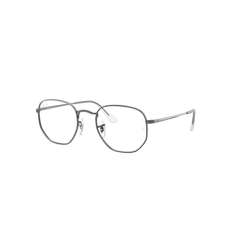 Ray-Ban Hexagonal Optics Eyeglasses Gunmetal Frame Clear Lenses 51-21