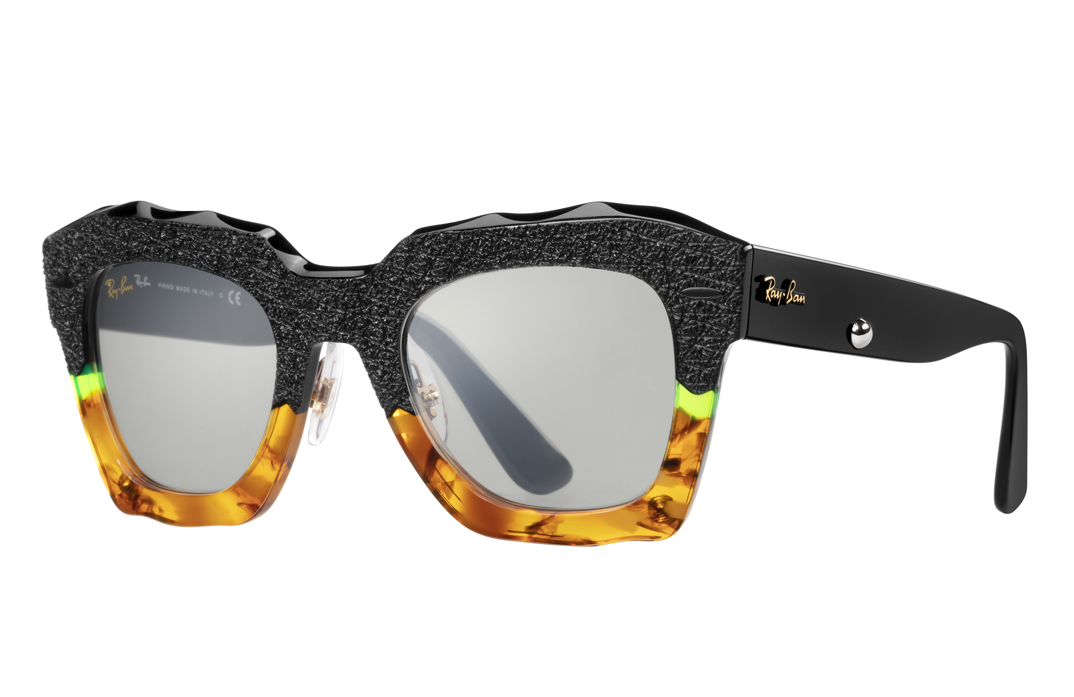 Ray-ban Statestreet Oblivion Sunglasses in Amber and obsidian effect with  fluorescent details and Grey | Ray-Ban®