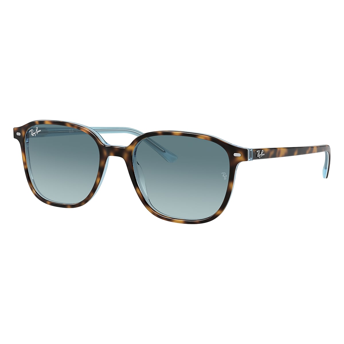 Ray-Ban Leonard Sunglasses Havana On Light Blue Frame Blue Lenses 53-18