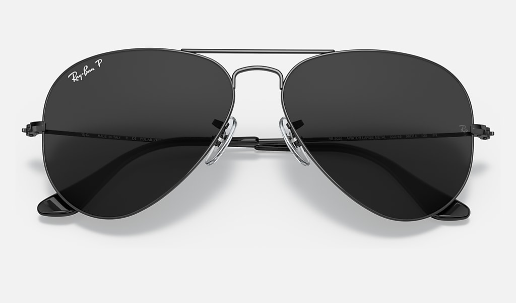 mesh Similar Glossary Aviator Total Black Sunglasses in Black and Black | Ray-Ban®