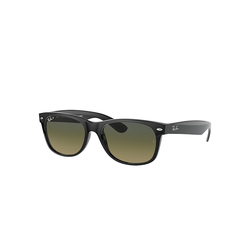 Ray-Ban New Wayfarer @collection Sunglasses Black Frame Blue Lenses Polarized 55-18 product image