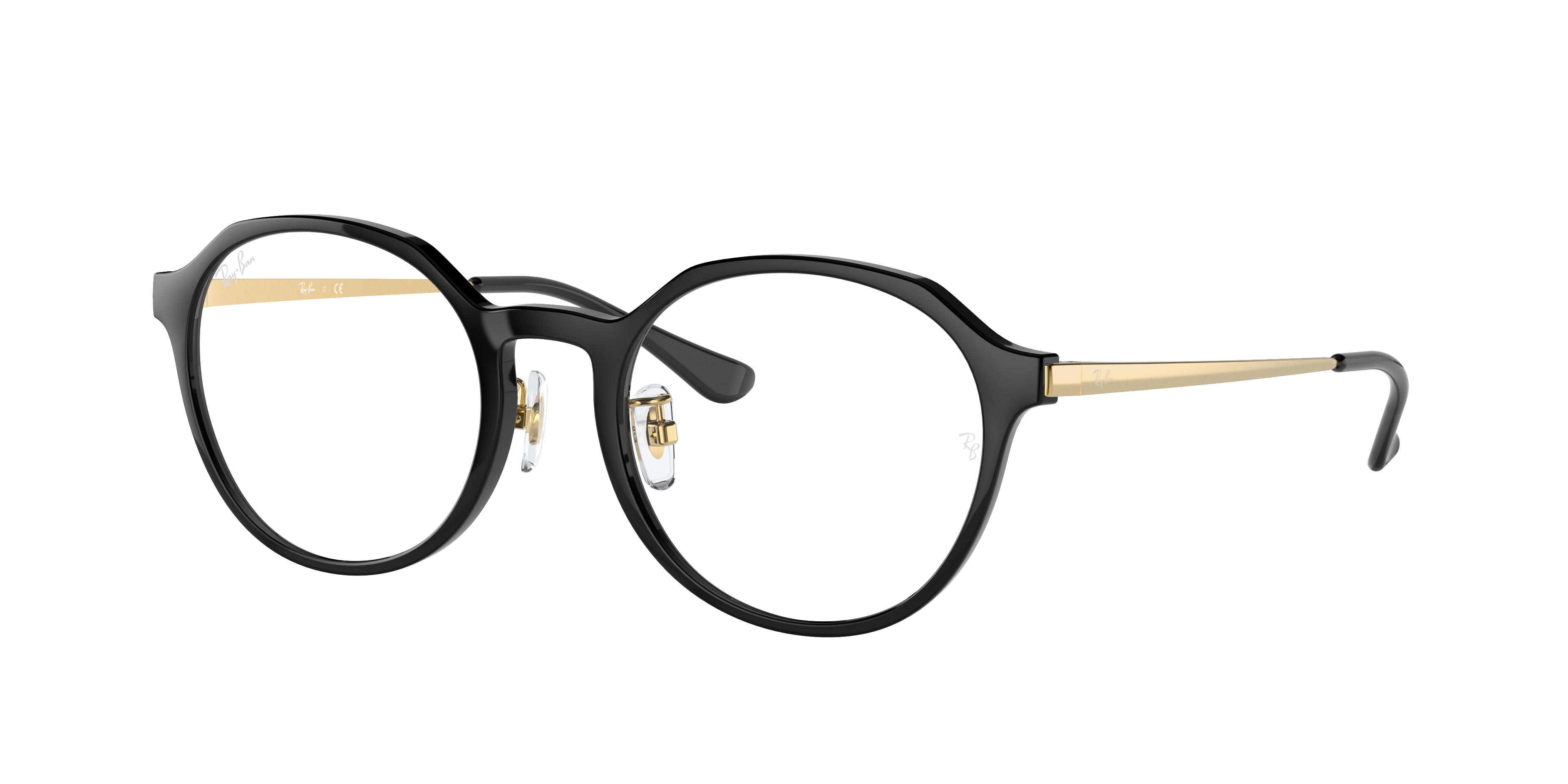 Rb7187d Eyeglasses with Polished Black and Clear (52-20) - RB7187D ...