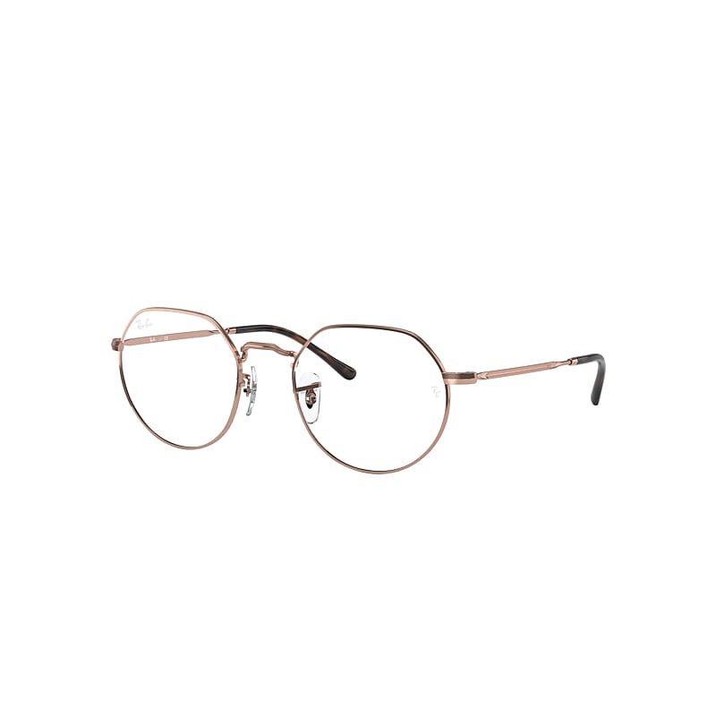 Ray-Ban Jack Optics Eyeglasses Shiny Copper Frame Clear Lenses Polarized 49-20