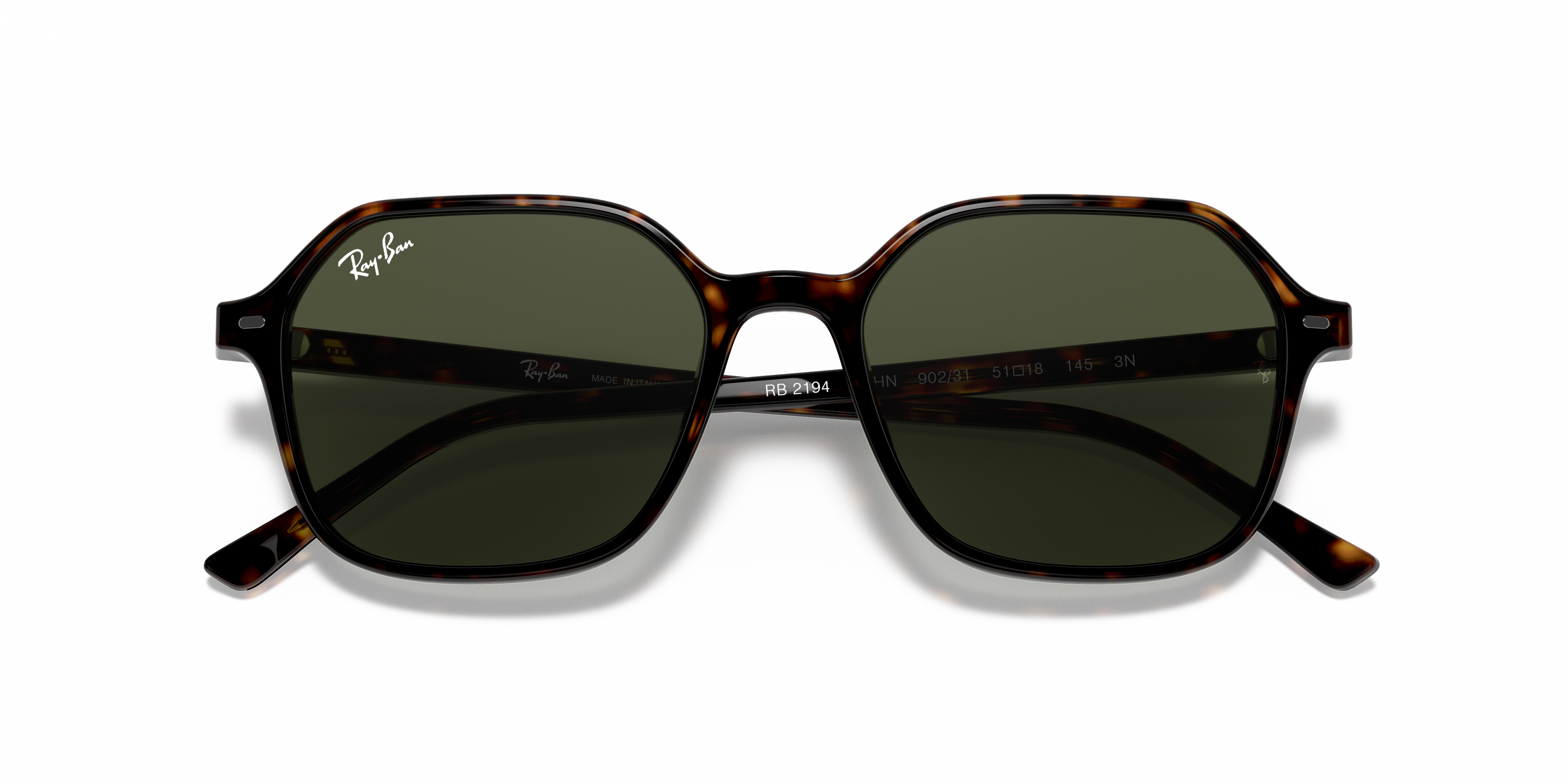 John Sunglasses in Shiny Tortoise and Green | Ray-Ban®