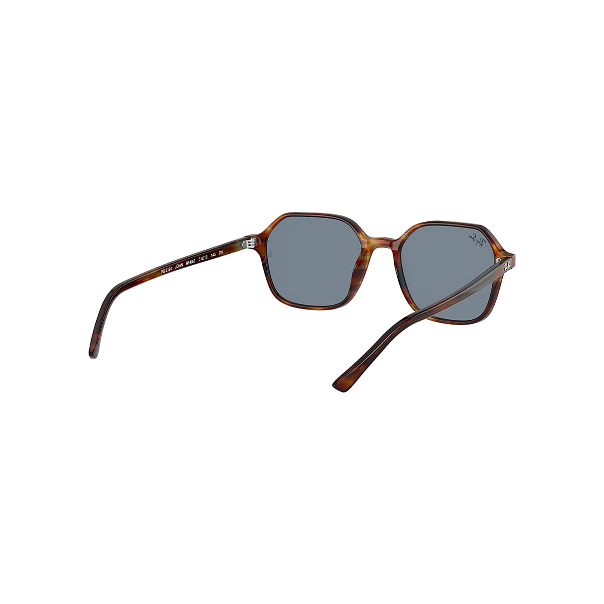 John Sunglasses in Striped Havana and Blue | Ray-Ban®