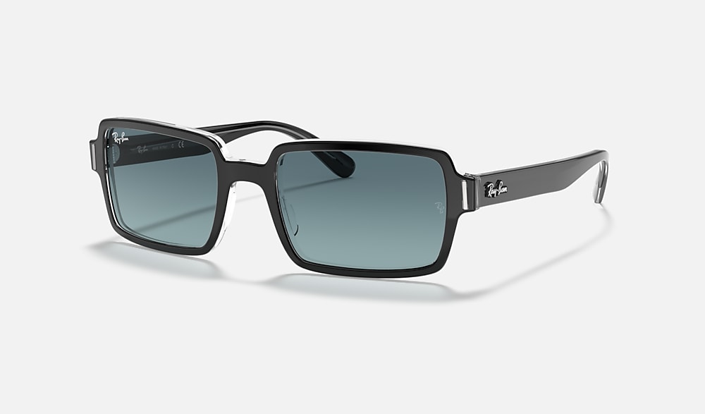 Benji Sunglasses in Black On Transparent and Blue | Ray-Ban®
