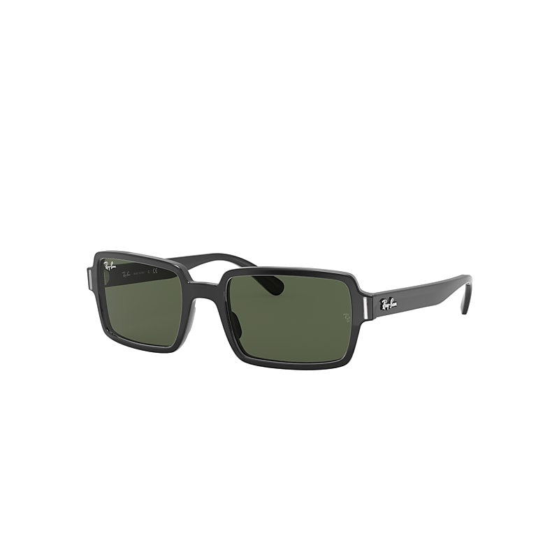 Ray-Ban Benji Sunglasses Shiny Black Frame Green Lenses 52-20