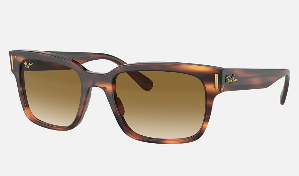 JEFFREY Sunglasses in Striped Havana and Light Brown Gradient (55