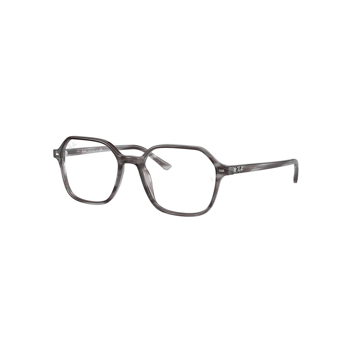 Ray-Ban Eyeglasses John Optics Striped Grey Frame Clear Lenses