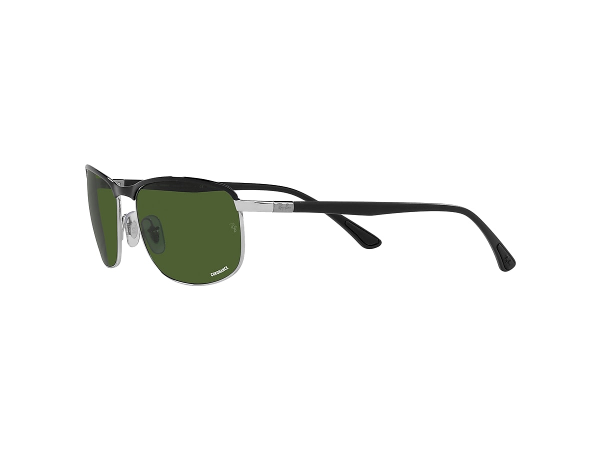 RB3671CH CHROMANCE Sunglasses in Black On Silver and Dark