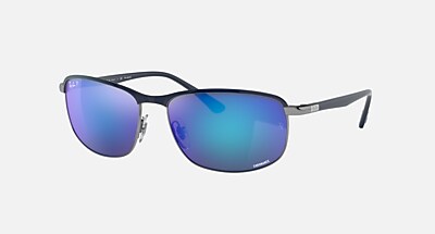 RB3671CH CHROMANCE Sunglasses in Blue On Gunmetal and Grey