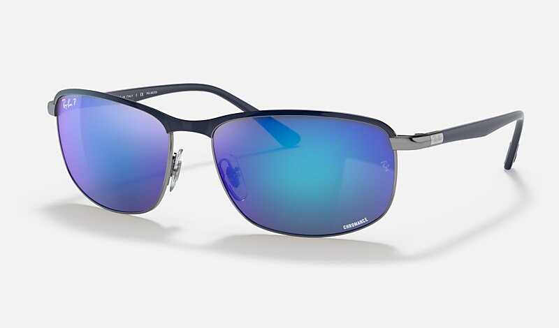 RB3671CH CHROMANCE Sunglasses in Blue On Gunmetal and Grey/Blue ...