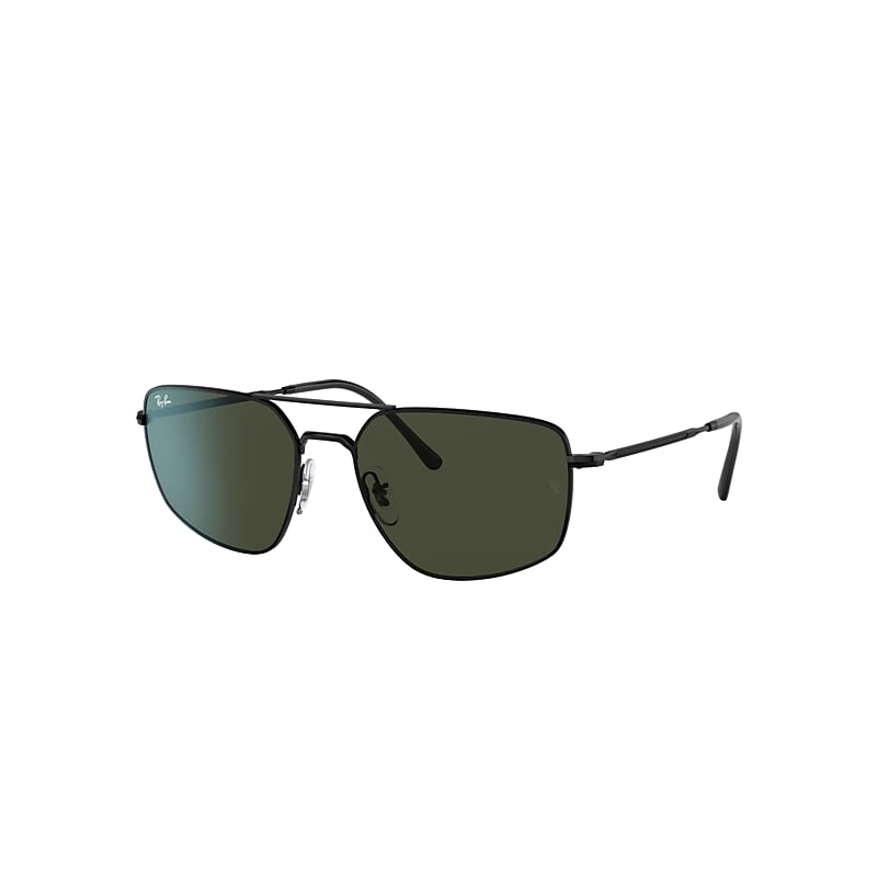 Ray-Ban Rb3666 Sunglasses Black Frame Green Lenses 56-17 product image