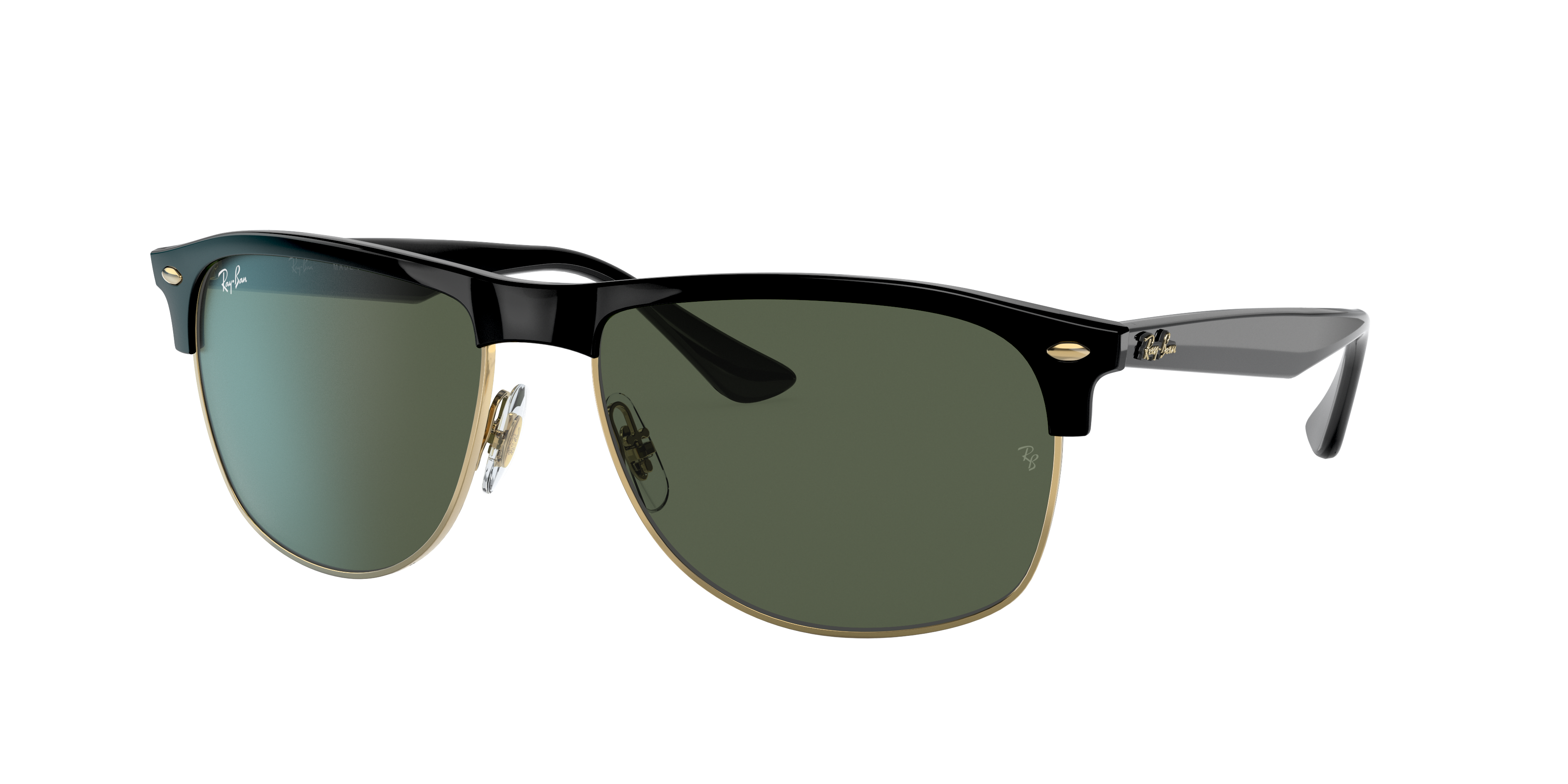 Ray Ban Rb4342 Sunglasses Black Frame Green Lenses 59-16 In Schwarz