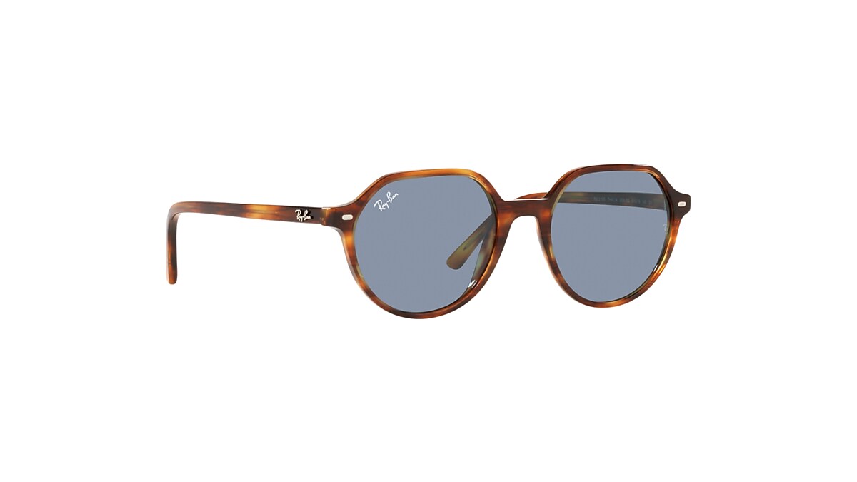 THALIA Sunglasses in Striped Havana and Blue - RB2195 | Ray