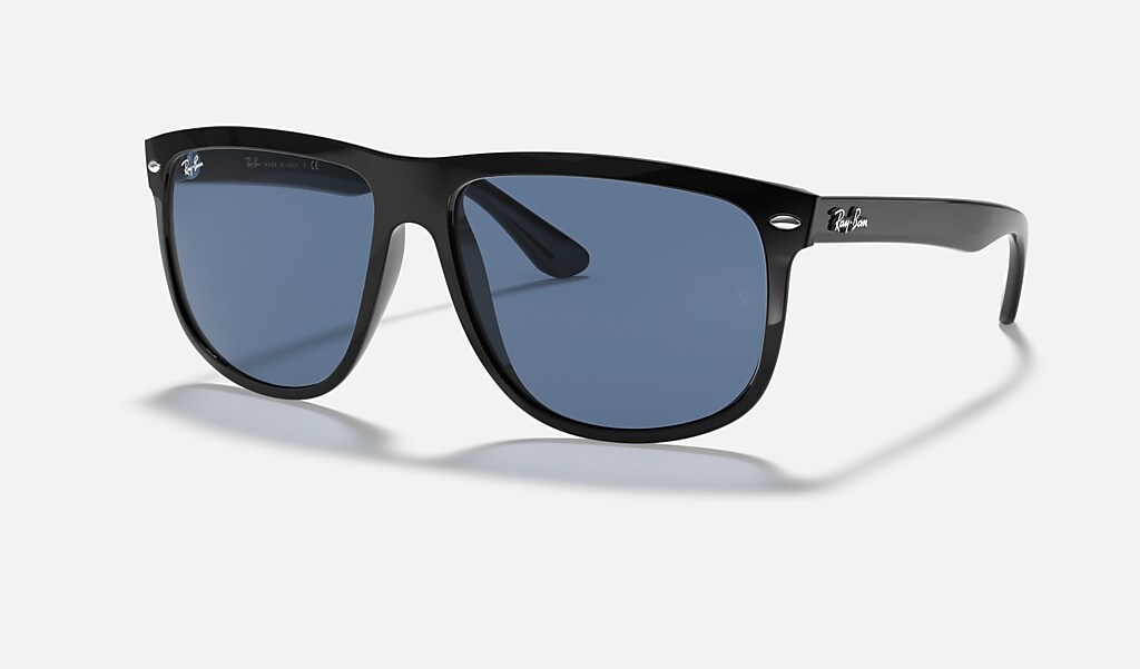 black and blue ray ban glasses