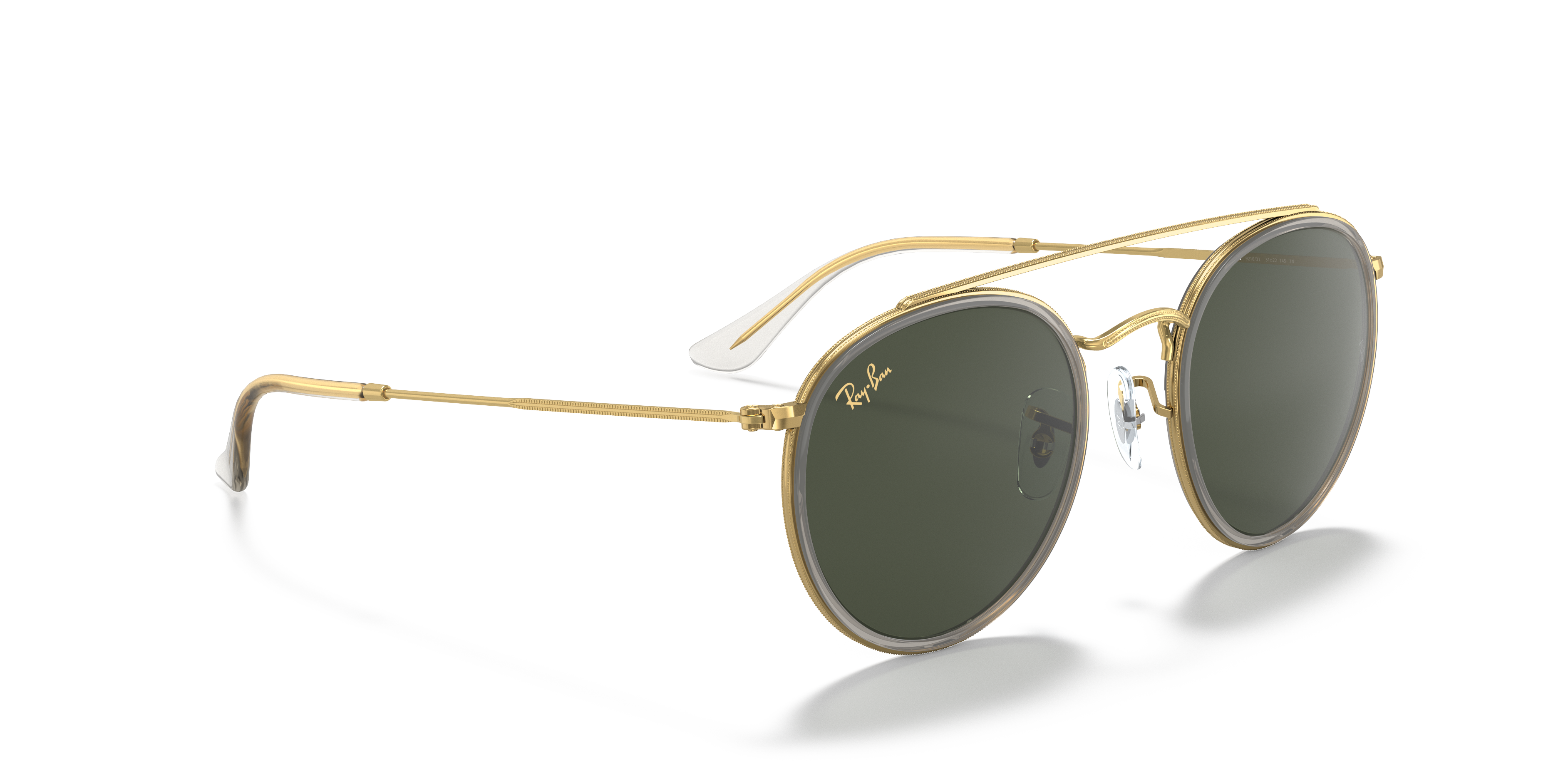 round double bridge ray ban gold