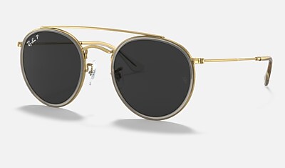 ROUND DOUBLE BRIDGE Sunglasses in Gold and Silver - RB3647N | Ray