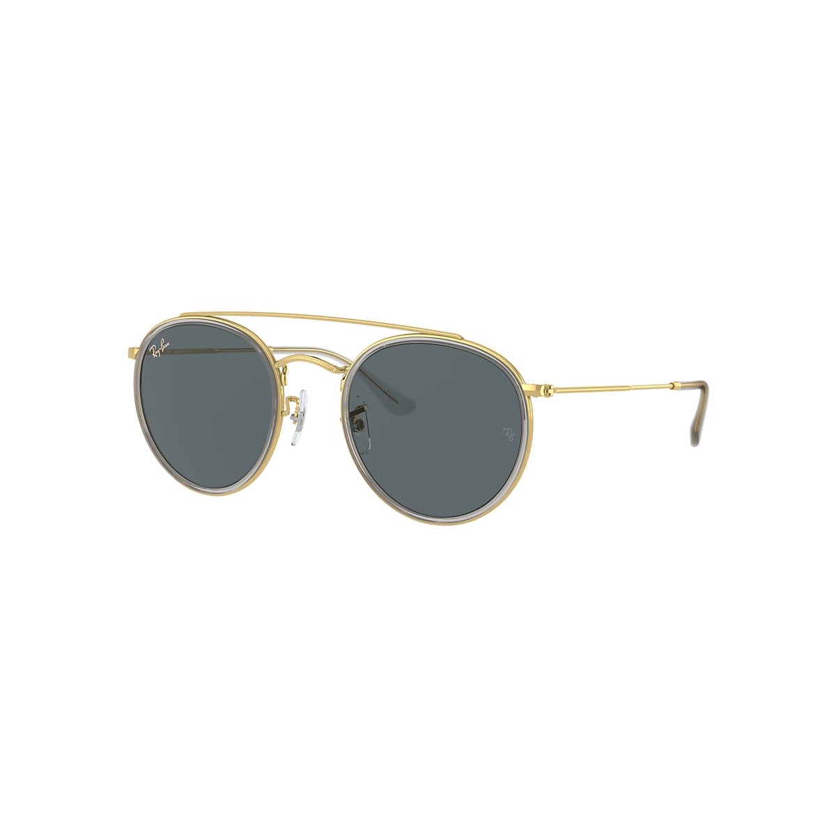 ROUND DOUBLE BRIDGE LEGEND GOLD Sunglasses in Gold and Blue 