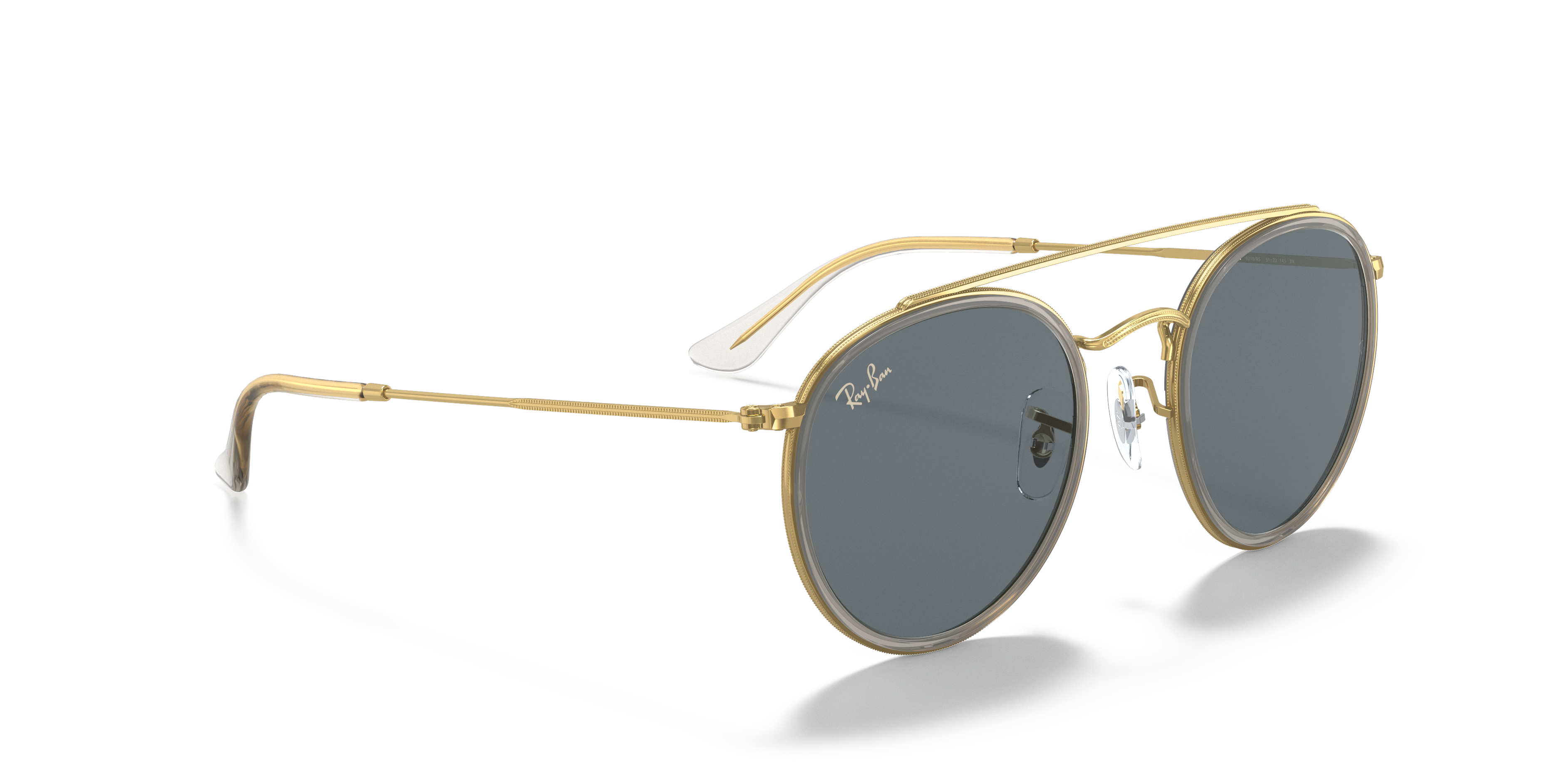 ray ban round double bridge gold