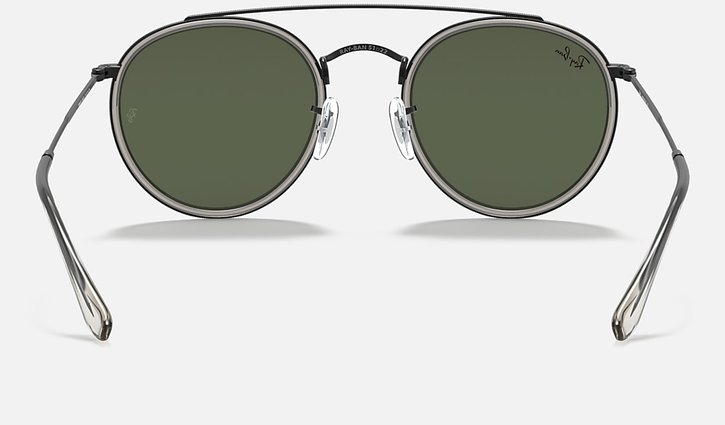 Black Sunglasses in Green and Round Double Bridge Legend Gold | Ray-Ban®