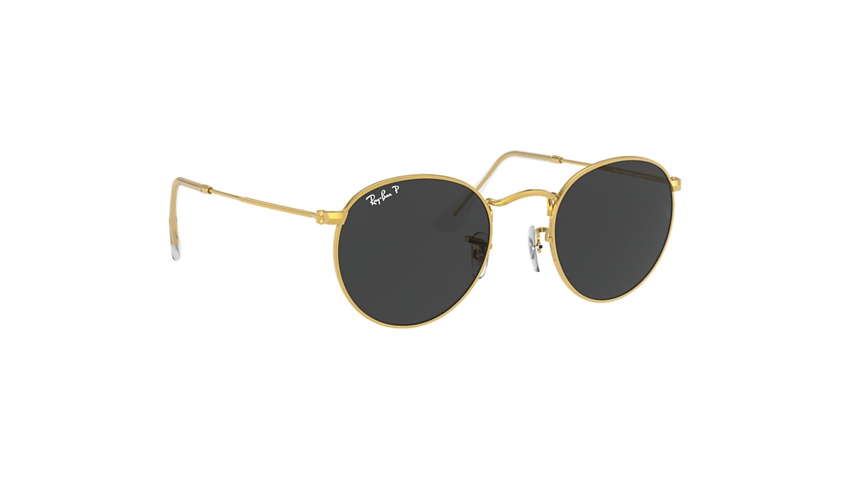 volume kader Onderdrukker Round Metal Sunglasses in Gold and Black | Ray-Ban®