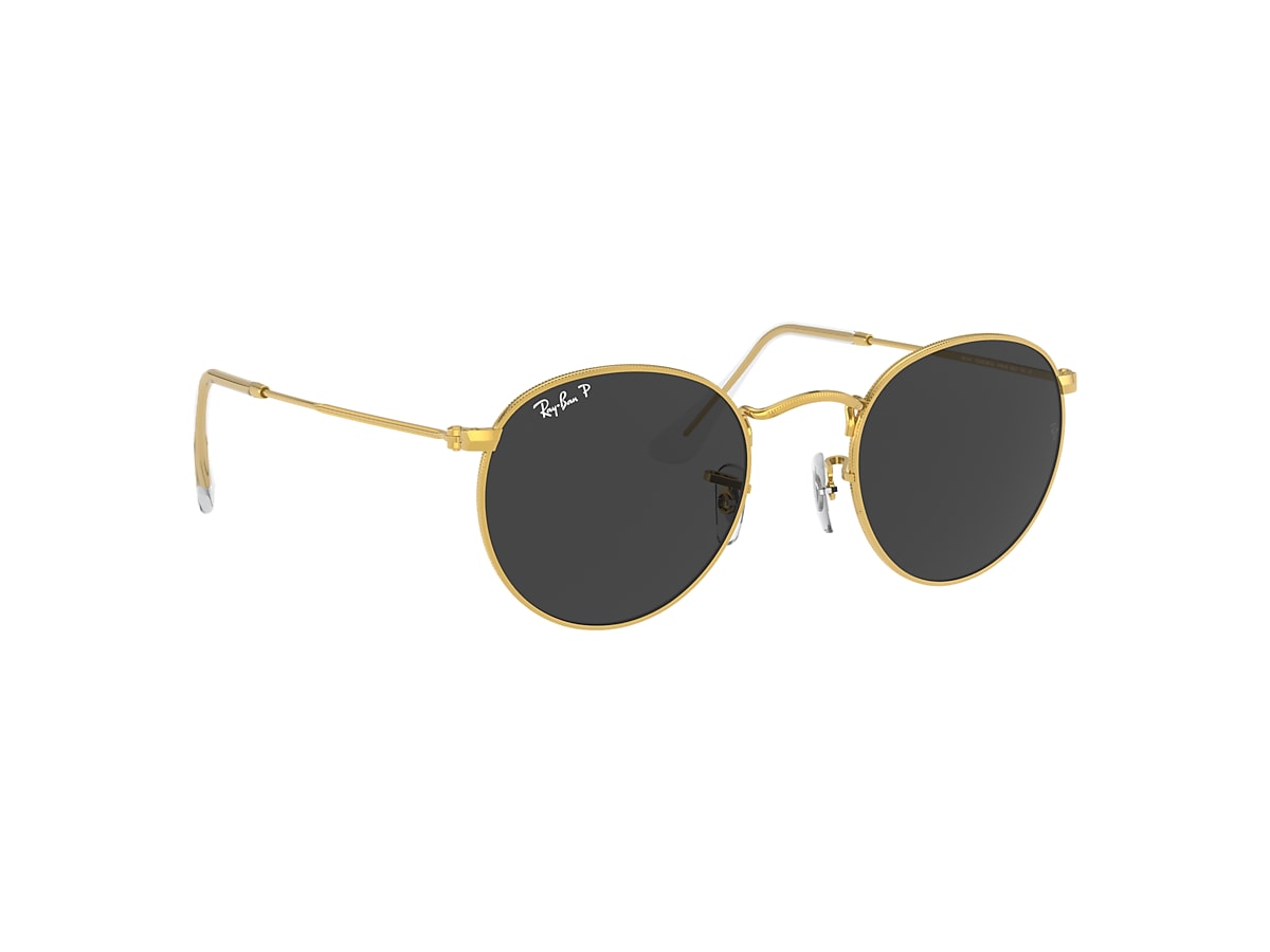 Round Metal Sunglasses in Gold and Black | Ray-Ban®