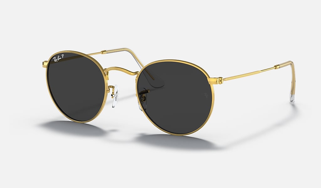 praktijk zoeken vluchtelingen Round Metal Sunglasses in Gold and Black | Ray-Ban®