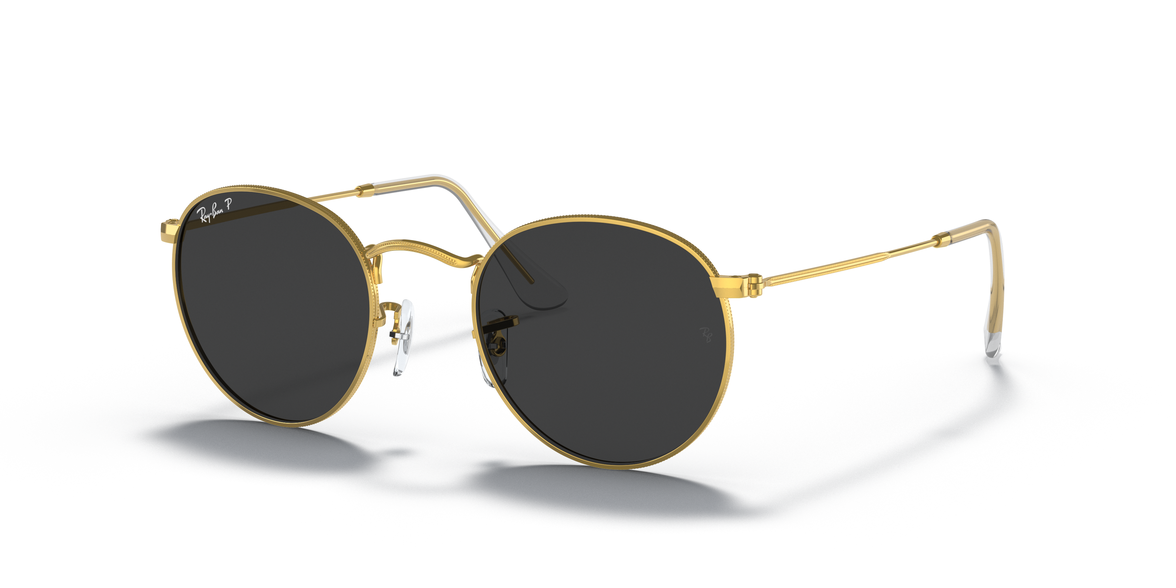 ray ban round black gold