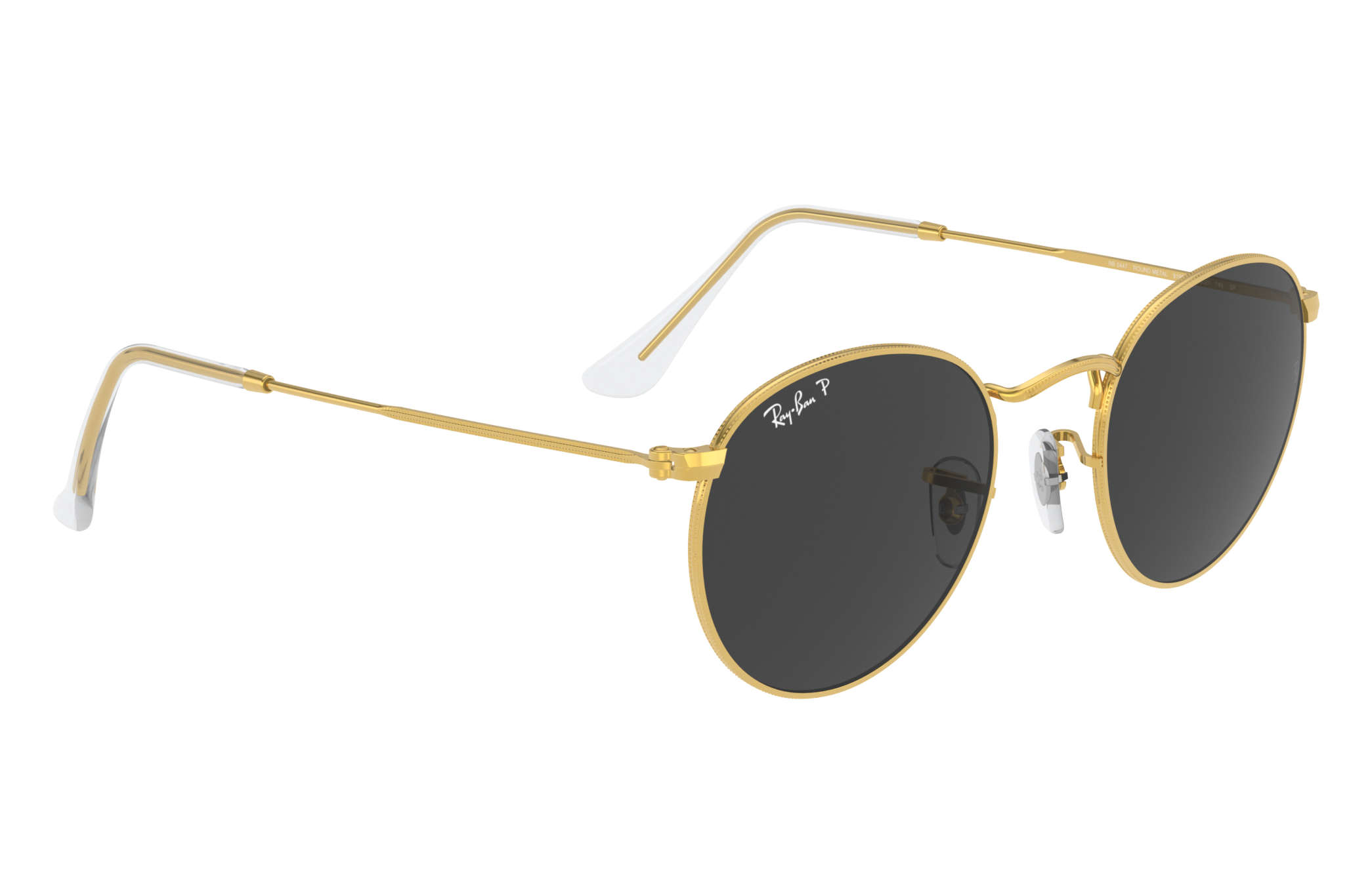 ray ban round sunglasses black and gold