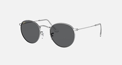 ROUND METAL LEGEND GOLD Sunglasses in Silver and Dark Grey (53-21